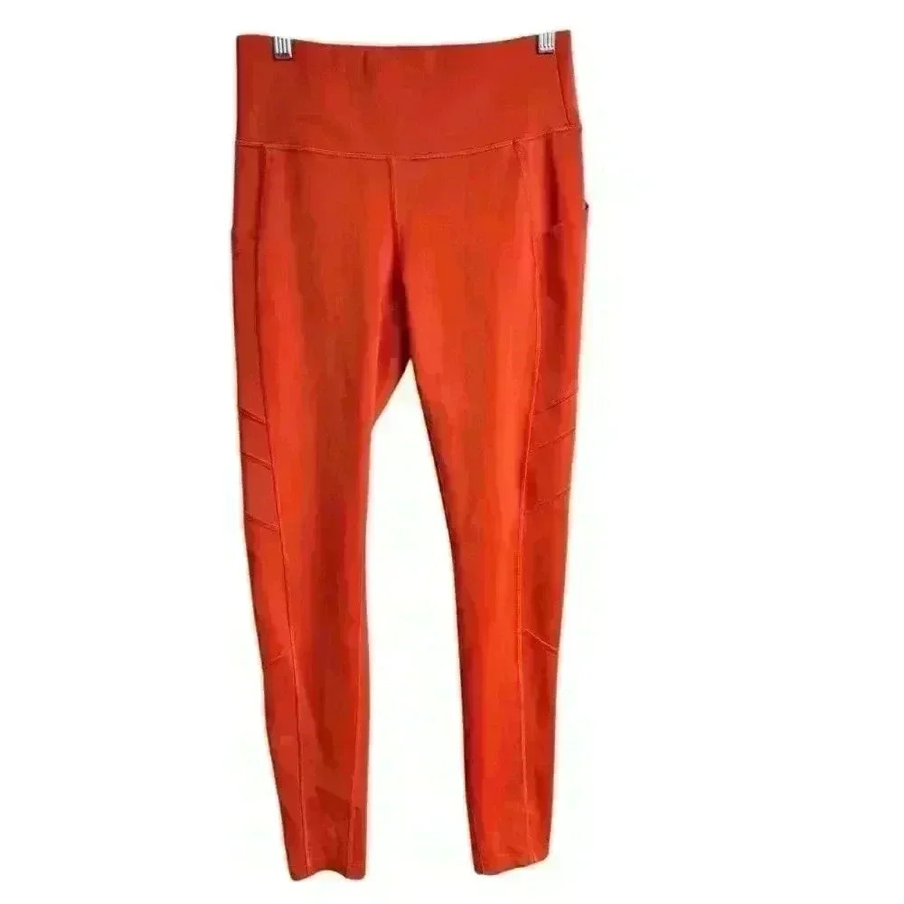 New Balance Orange Shape Shield 7/8 High Rise Side Pocket Leggings Size S - Picture 2 of 9